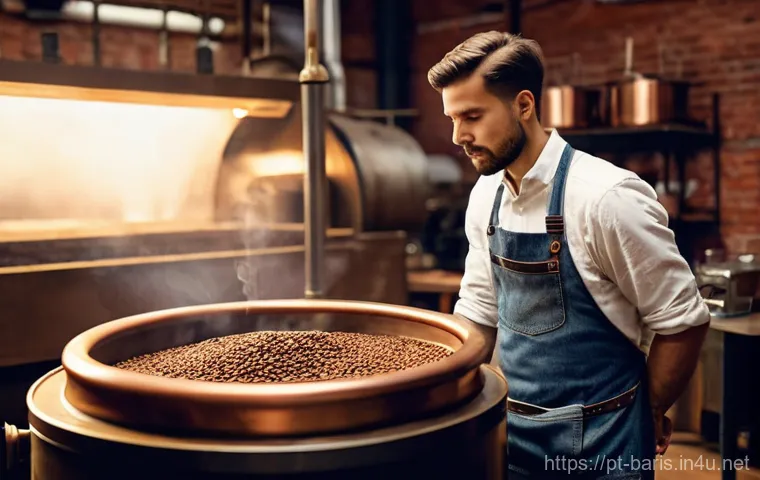 바리스타 이직 준비 가이드 - **Prompt:** A highly focused, professional barista, a woman in her early 30s, meticulously performin...